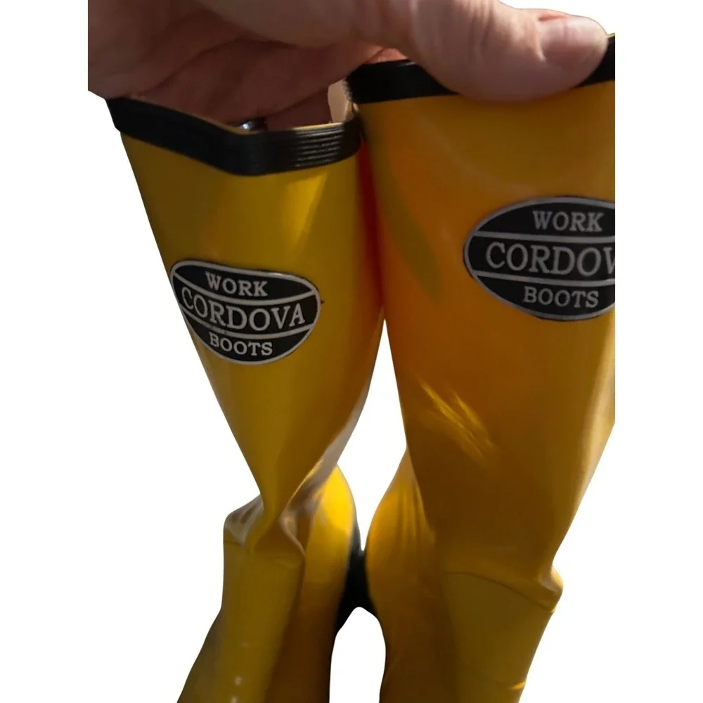 Cordova Yellow Rubber Work Boots – Men's Size 11 – Waterproof Industrial Boots
